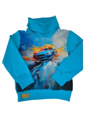 Dětská mikina závodní auto - skladem vel. 110/116