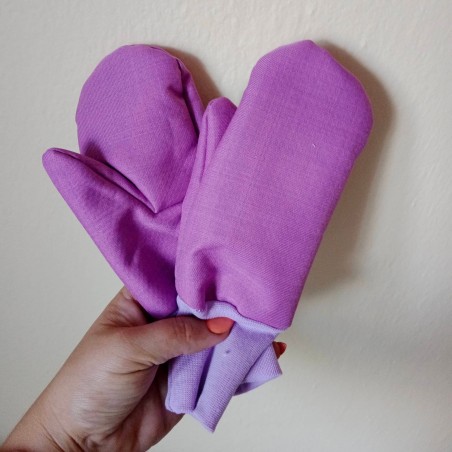 Dětské softshellové rukavice 3-5 let- - lila - beránek