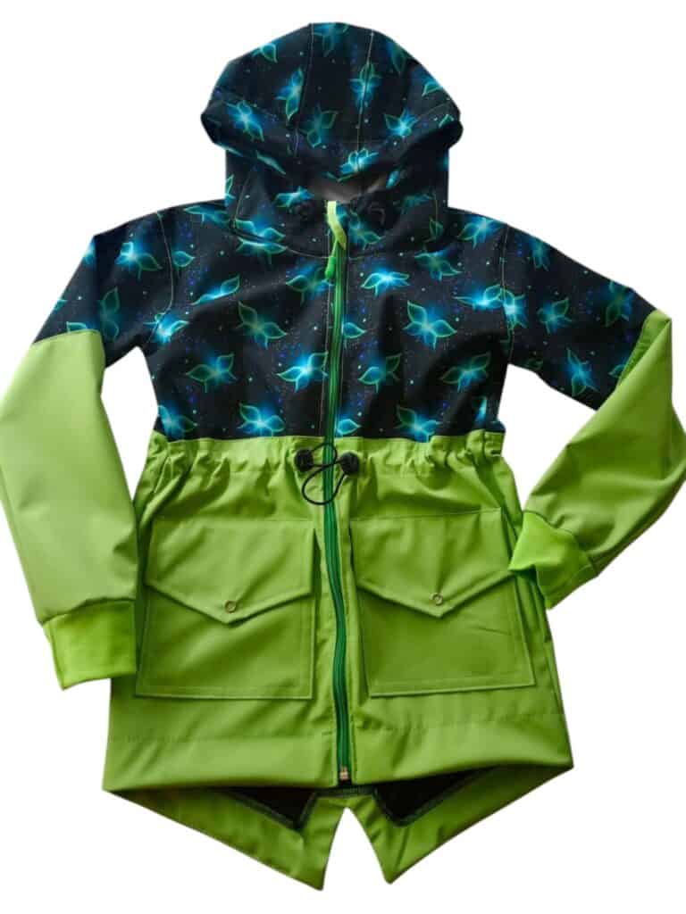 dětská softshellová parka motýlci