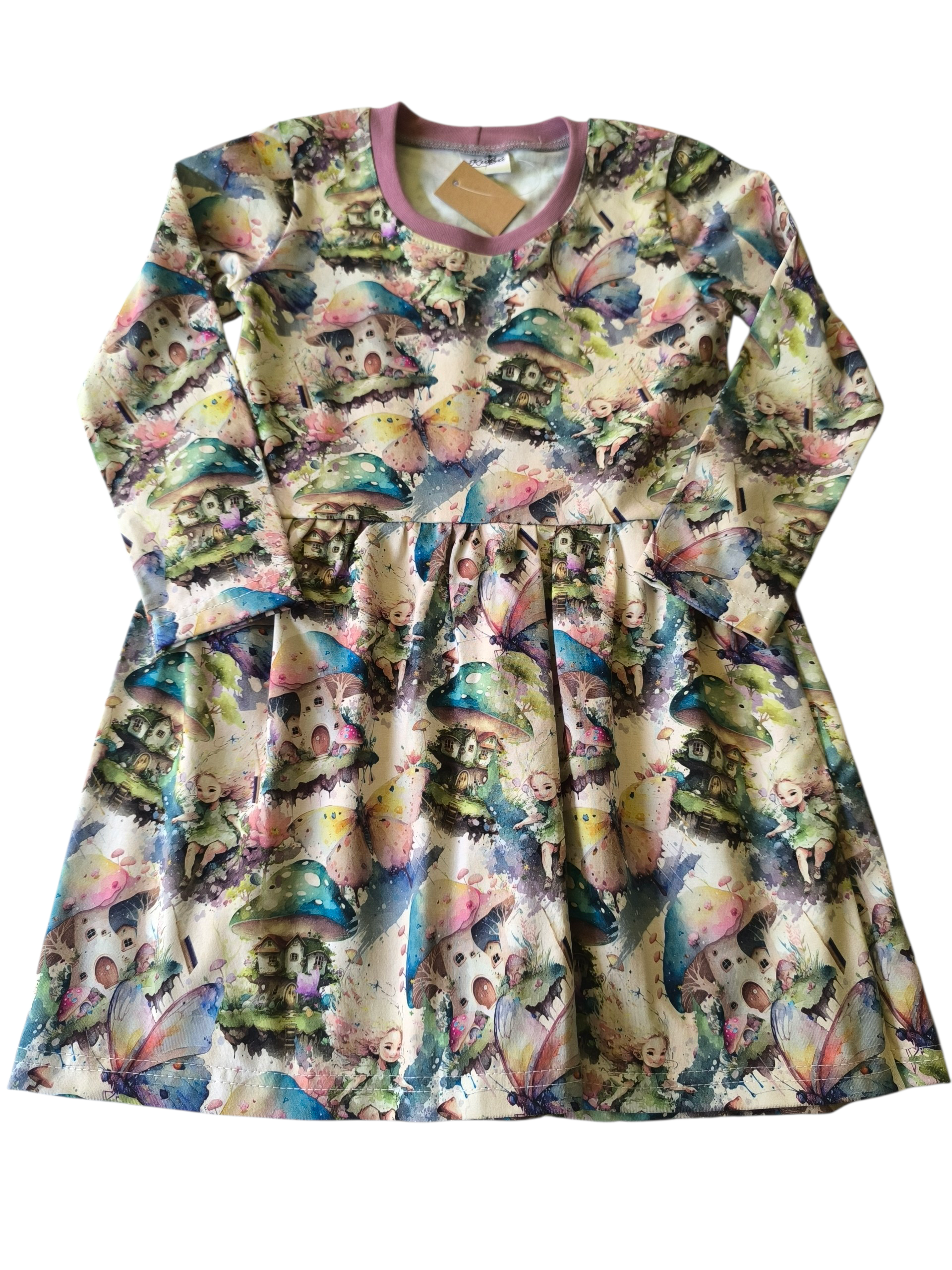 Dívčí šaty Houbičky – skladem vel. 104/110 a 128/134