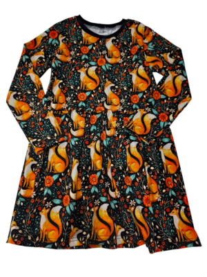 Dívčí šaty s motivem lišek  –  skladem vel. 122/128