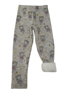 Dětské zateplené legíny - princezny na šedé  - skladem vel. 92/98