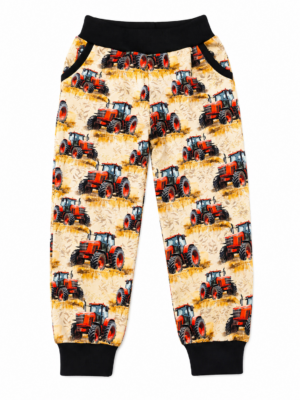 Dětské tepláky červený traktor - skladem 104/110