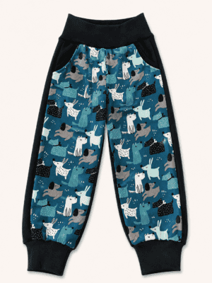 Softshellové kalhoty s fleecem pejsci - skladem velikost 98/104